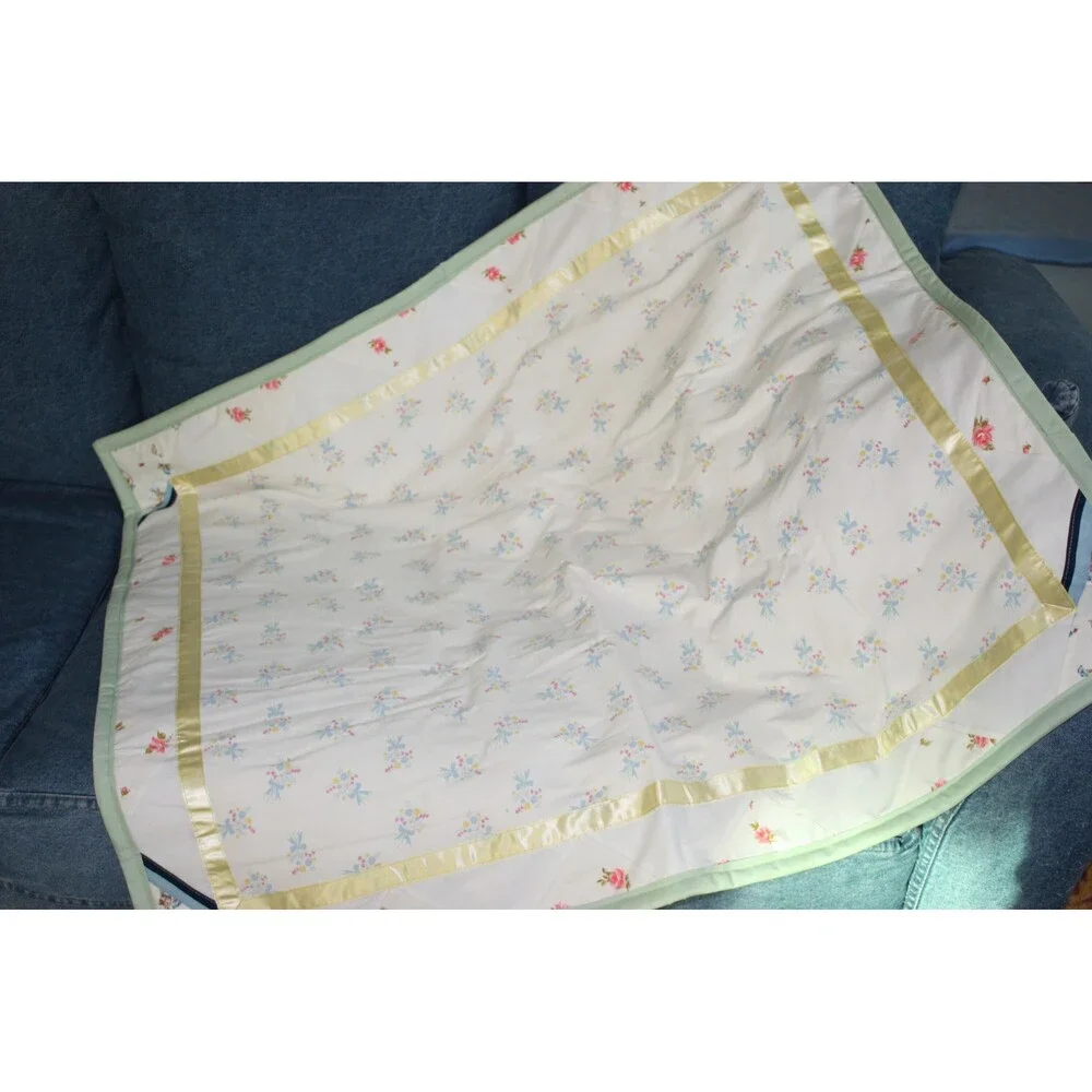 Patchwork Reversible Baby Quilt - 42 x 36 inches - Play Pad for Nursery